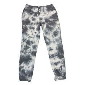 Cloud Chaser Womens Sweatpants Joggers Blue White Mid Rise Comfy Tie Dye Medium‎